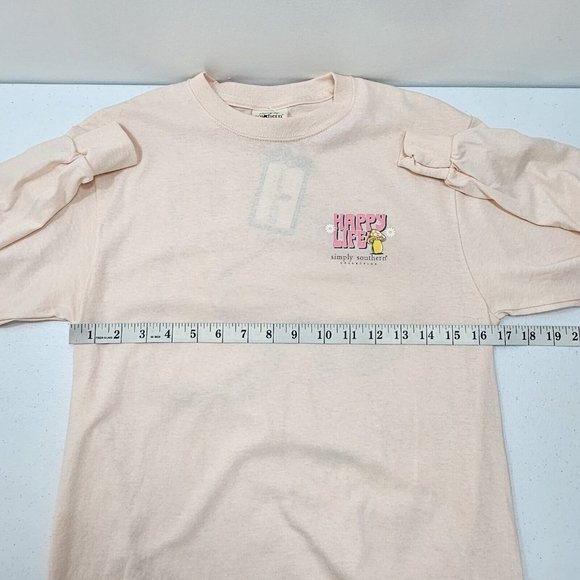 Simply Southern Long Sleeve Graphic T Size Small Mushroom Happy Life Happy Mind - Picture 11 of 14